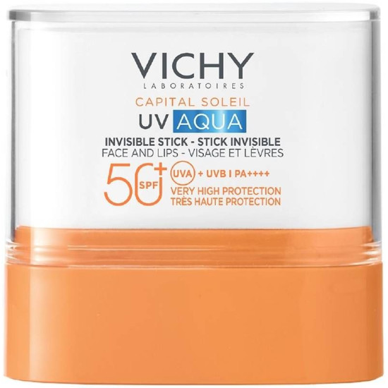 VICHY CAPITAL SOLEIL UV AQUA Invisible Stick SPF50+ слънцезащитен стик за лице и устни 10 г
