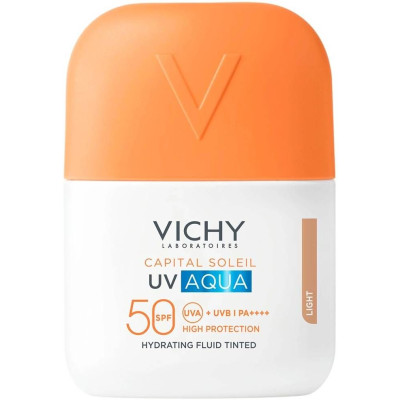 VICHY CAPITAL SOLEIL UV AQUA Hydrating Invisible Fluid SPF50 LIGHТ хидратиращ слънцезащитен флуид за лице СВЕТЪЛ НЮАНС 50 мл