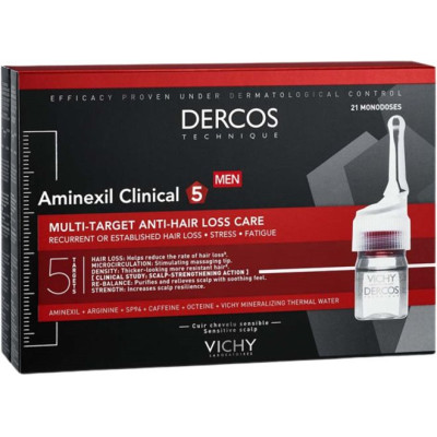 VICHY DERCOS AMINEXIL CLINICAL 5 ампули против косопад за мъже х 21 бр