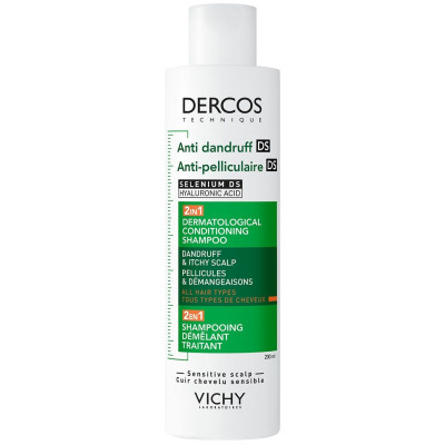 VICHY DERCOS ANTI-PELLICULAIRE DS 2 в 1 шампоан и балсам против пърхот 200 мл