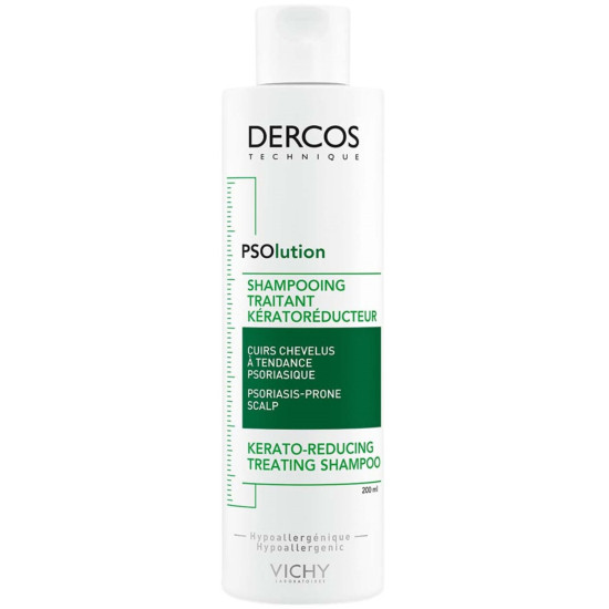 VICHY DERCOS PSOLUTION PSORIASIS-PRONE SCALP кератоличен третиращ шампоан против пърхот за скалп склонен към псориазис 200 мл