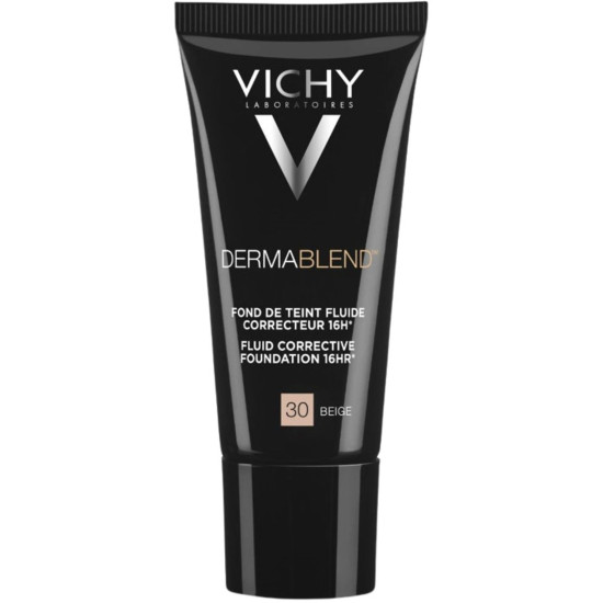 VICHY DERMABLEND BEIGE 30 SPF35 коригиращ фон дьо тен флуид 16 часа за всеки тип кожа бежов цвят 30 мл