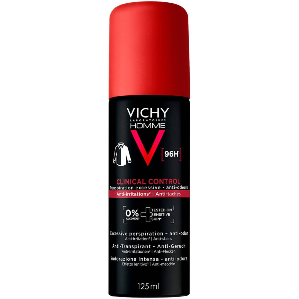 VICHY HOMME DEO CLINICAL CONTROL ANTI-TRANSPIRANT 96H део спрей против изпотяване за мъже за чувствителна кожа 125 мл - Грижа за тялото