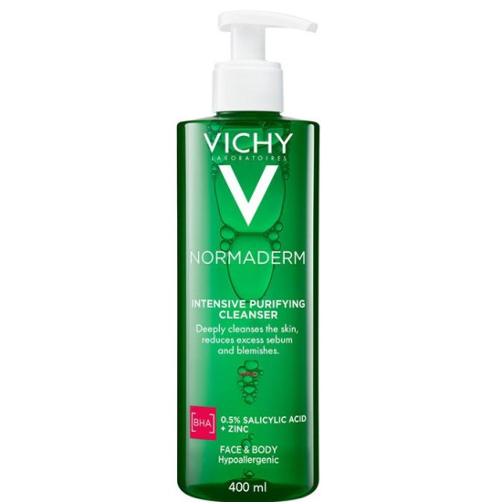 VICHY NORMADERM PHYTOSOLUTION INTENSE PURIFYING GEL интензивен почистващ гел за лице за мазна кожа склонна към акне 400 мл