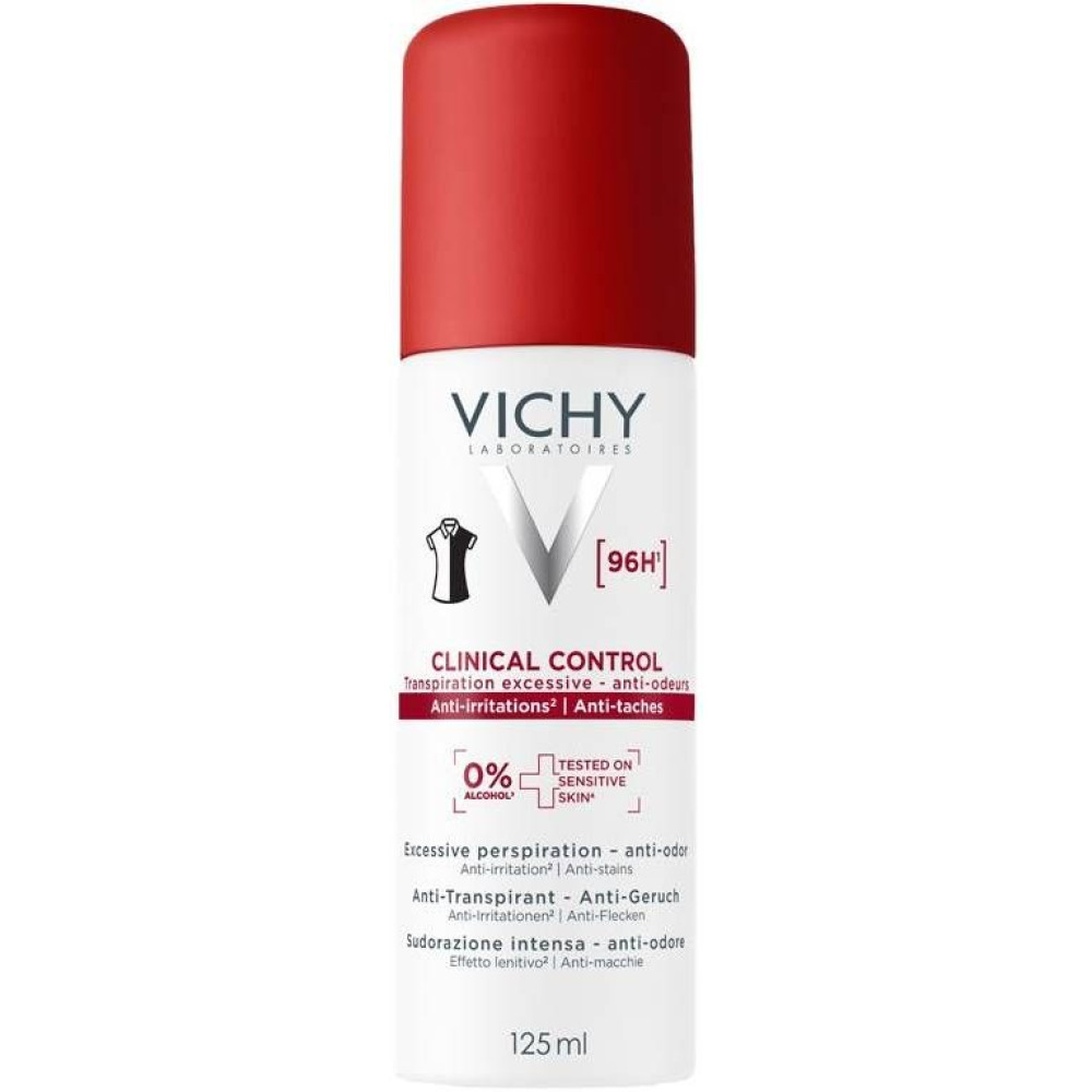 VICHY DEO CLINICAL CONTROL ANTI-TRANSPIRANT 96H део спрей против изпотяване за мъже и жени за чувствителна кожа 125 мл - Грижа за тялото