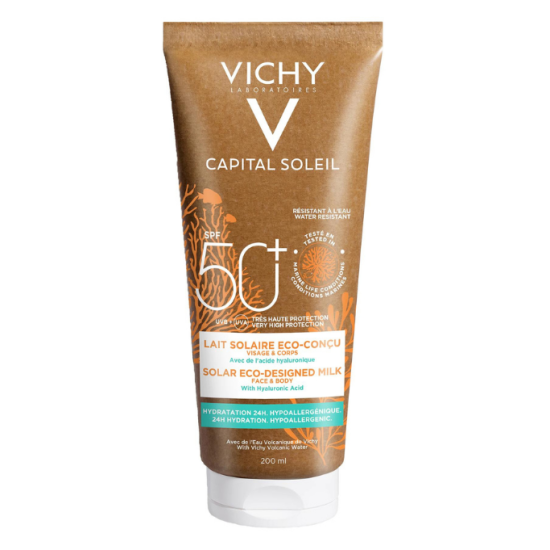 VICHY CAPITAL SOLEIL SPF50+ слънцезащитно мляко за лице и тяло Eco Tube 200 мл