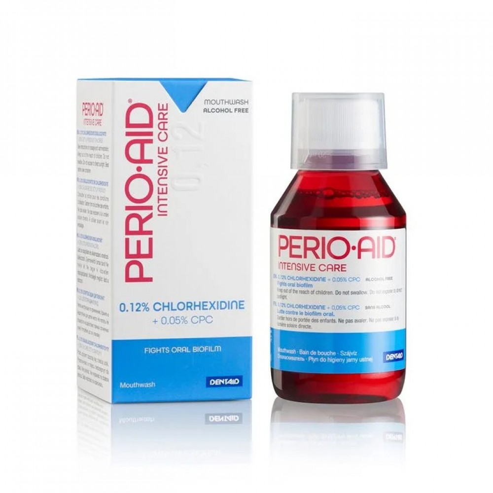 ДЕНТАЙД PERIO-AID INTENSIVE CARE вода за уста с хлорхексидин при пародонтит 150 мл - Орална хигиена