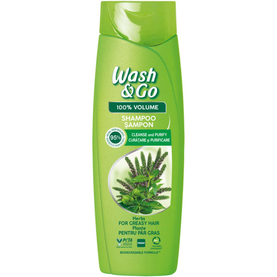 WASH & GO шампоан с билки за мазна коса 360 мл
