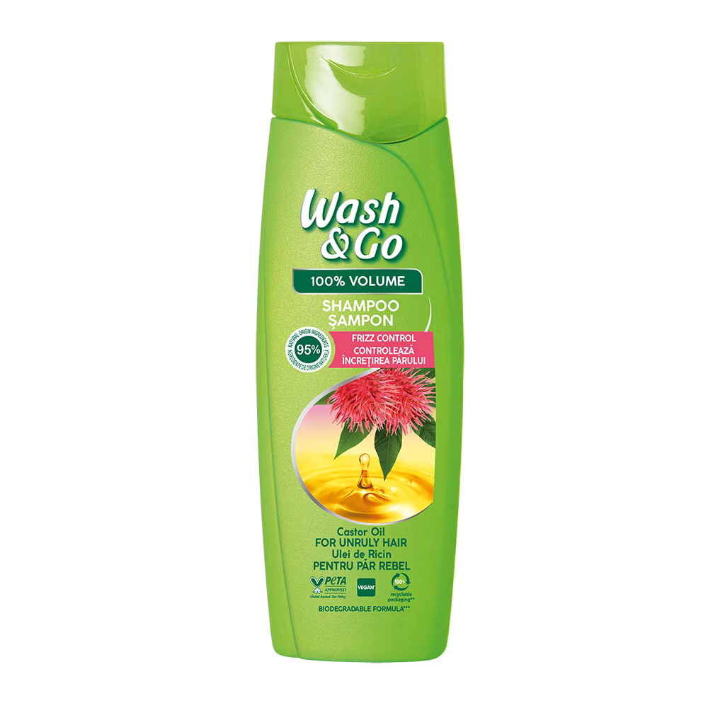 WASH & GO шампоан с рициново масло за лесно разресване, гладкост и мекота 360 мл - Грижа за косата