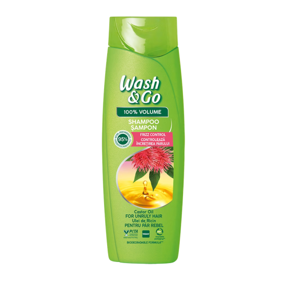 WASH & GO шампоан с рициново масло за лесно разресване гладкост и мекота 360 мл