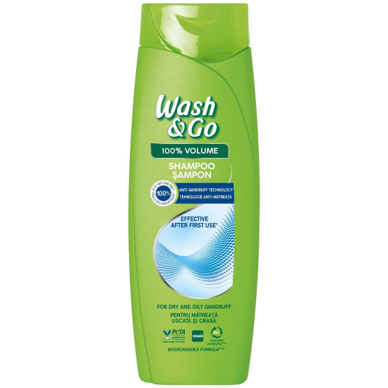 ᐉ WASH & GO шампоан против пърхот за коса и скалп със сух и мазен пърхот 360 мл