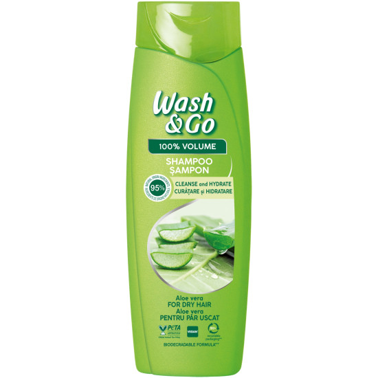 WASH & GO шампоан с алое вера за суха коса 360 мл