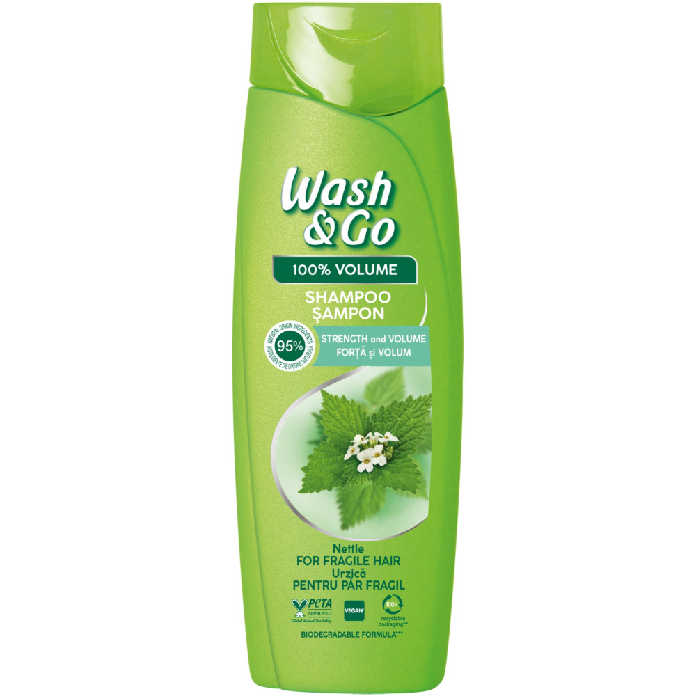 WASH & GO шампоан с екстракт от коприва за силно чуплива и крехка коса 360 мл - Грижа за косата