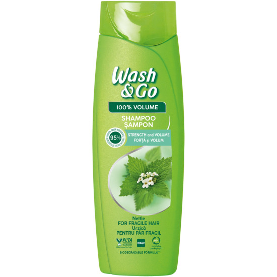 WASH & GO шампоан с екстракт от коприва за тънка и късаща се коса 360 мл