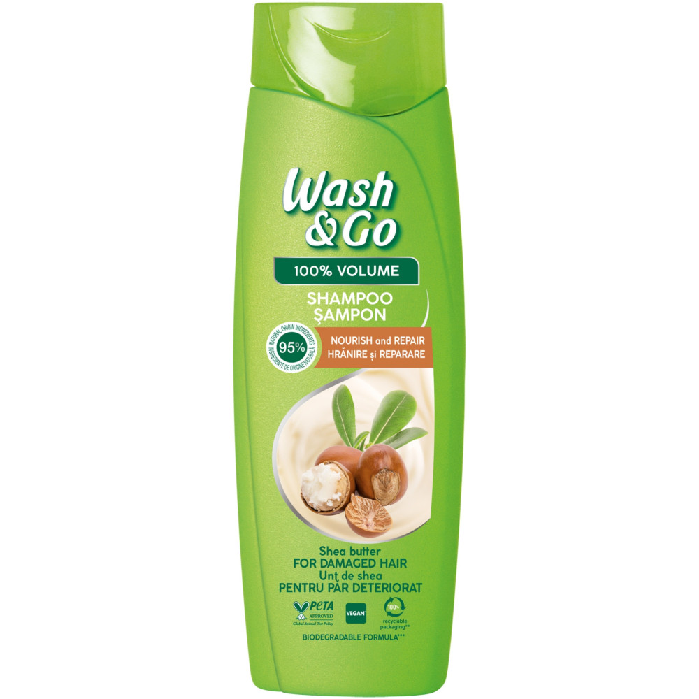 WASH & GO шампоан с масло от ший за увредена коса 360 мл - Грижа за косата