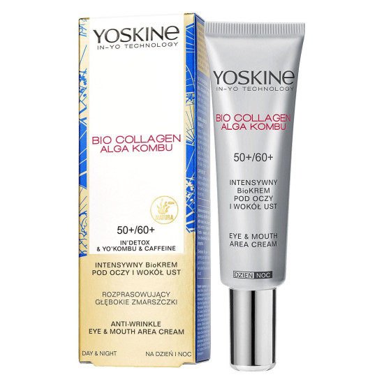 ЙОСКИН BIO COLLAGEN ALGA KOMBU EYE & MOUTH AREA 50+/60+ крем за околоочен контур и устни 15 мл