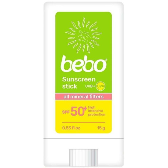 БЕБО SPF50+ слънцезащитен минерален стик с цинков оксид за деца 15 г