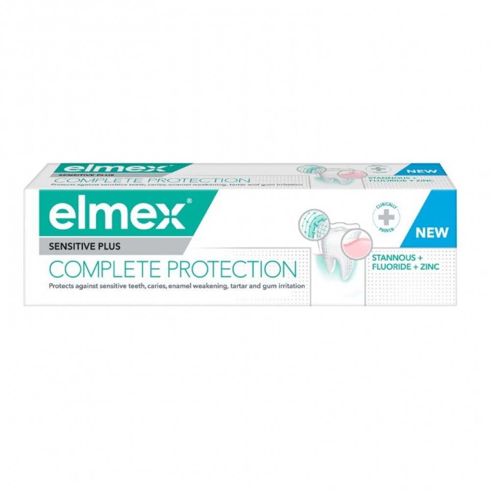 ЕЛМЕКС SENSITIVE PLUS COMPLETE PROTECTION паста за зъби 75 мл - Орална хигиена ЕЛМЕКС SENSITIVE PLUS COMPLETE PROTECTION паста за зъби 75 мл - Орална хигиена