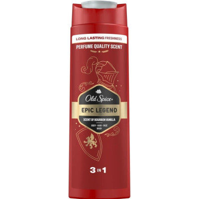 ОЛД СПАЙС EPIC LEGEND 3in1 душ гел + шампоан за мъже за коса лице и тяло 400 мл