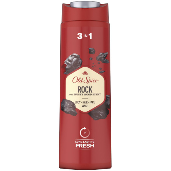 OLD SPICE ROCK 3in1 душ гел + шампоан за мъже за коса лице и тяло 400 мл