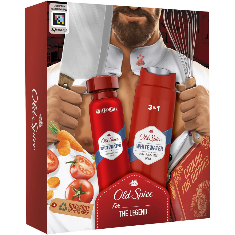 ОЛД СПАЙС WHITEWATER комплект за мъже /душ-гел 250 мл + дезодорант 150 мл/ - Грижа за тялото