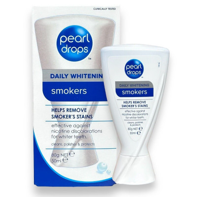ПЪРЛ ДРОПС DAILY WHITENING SMOKERS избелваща паста за зъби за пушачи 50 мл