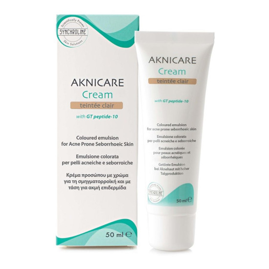 SYNCHROLINE AKNICARE Cream Teintee Clair оцветен СВЕТЪЛ крем за лице за мазна и акнеична кожа 50 мл