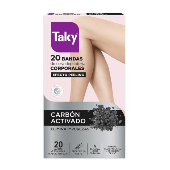 TAKY CHARCOAL депилиращи ленти за тяло с активен въглен х 20 бр