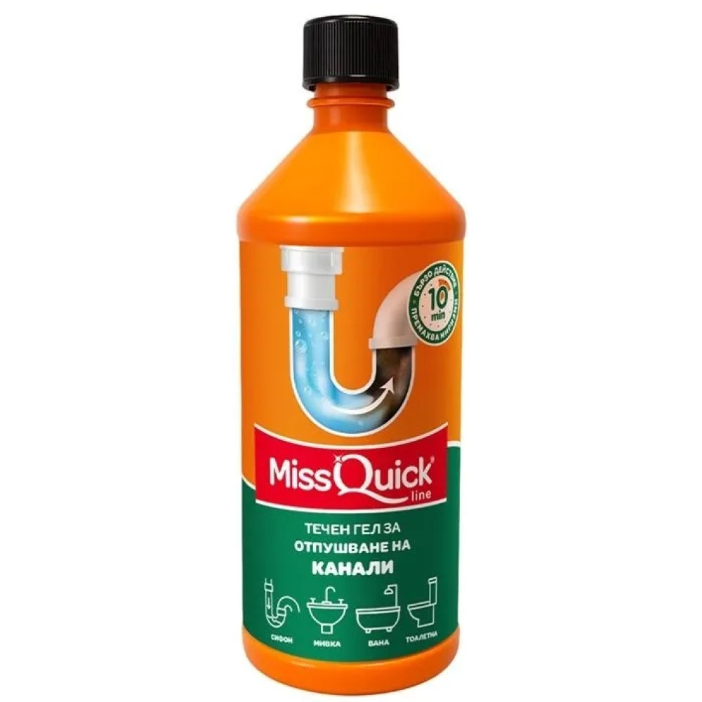 МИС КУИКЛАЙН течен гел за отпушване на канали 1000 мл - Почистващи препарати