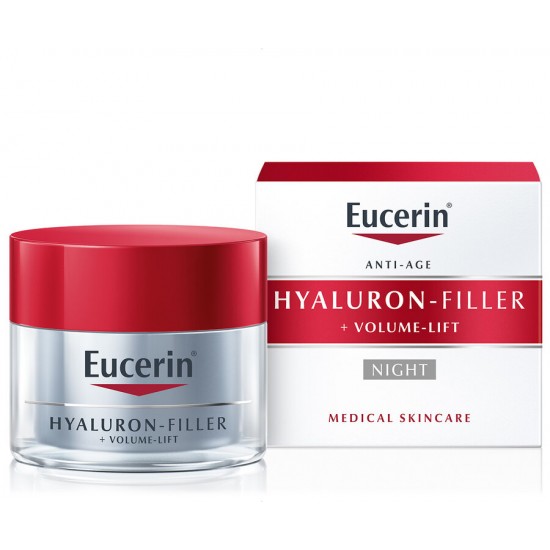EUCERIN HYALURON-FILLER + VOLUME-LIFT Night Cream нощен крем за лице против бръчки за нормална и комбинирана кожа 50 мл