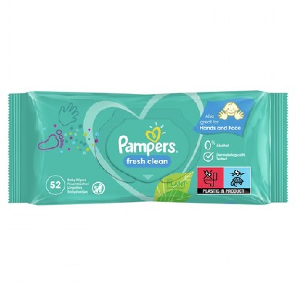ПАМПЕРС мокри кърпи FRESH CLEAN х 52 бр - Бебешка и детска козметика