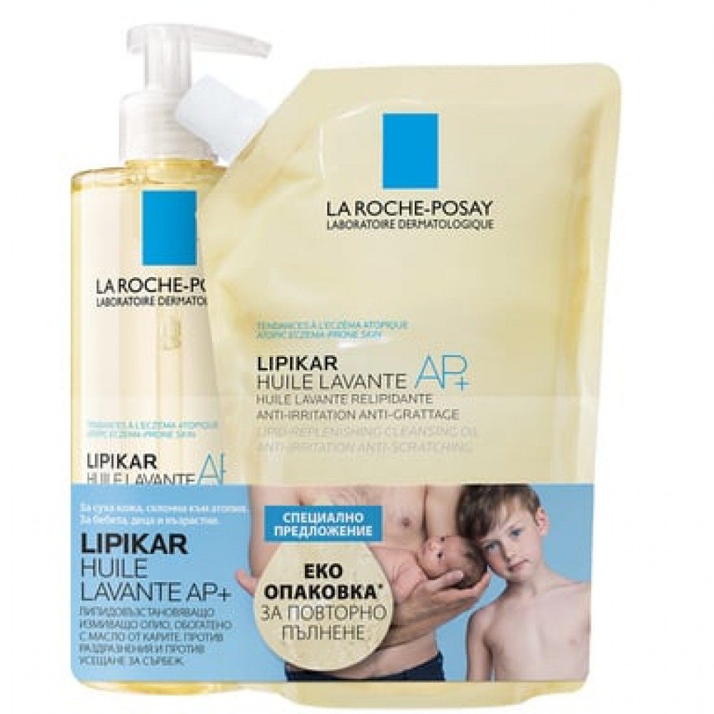 ЛАРОШ ПОЗЕ LIPIKAR OIL LAVANTE AP+ измиващо олио 400 мл + REFIL 400 мл /промо к-т/ - Грижа за лицето и тялото ЛАРОШ ПОЗЕ LIPIKAR OIL LAVANTE AP+ измиващо олио 400 мл + REFIL 400 мл /промо к-т/ - Грижа за лицето и тялото