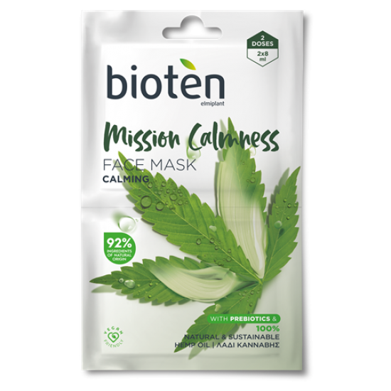 БИОТЕН MISSION CALMNESS FACE MASK CALMING успокояваща маска за лице 8 мл х 2 бр