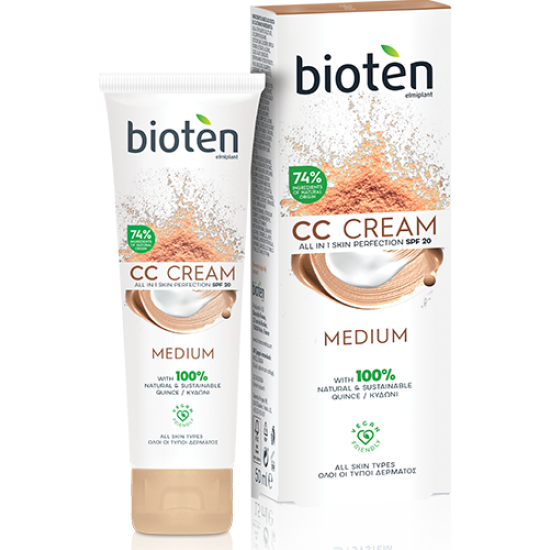 БИОТЕН CC CREAM SPF20 MEDIUM хидратиращ крем за лице, среден тон 50 мл