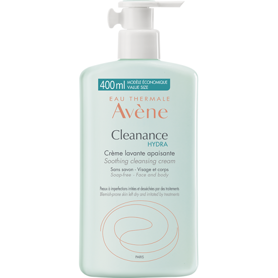 АВЕН CLEANANCE HYDRA успокояващ измивен крем за лице и тяло за мазна кожа склонна към несъвършенства 400 мл