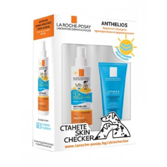 ᐉ ЛАРОШ ПОЗЕ ANTHELIOS SPF50+ SHAKA спрей за деца 200 мл + LIPIKAR LAVANT душ-гел 100 мл ПРОМО ПАКЕТ