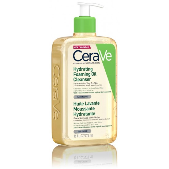 CERAVE HYDRATING FOAMING OIL CLEANSER хидратиращо измиващо олио за лице и тяло за нормална до много суха кожа 473 мл