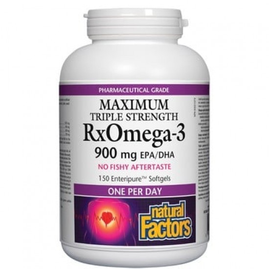 RX OMEGA-3 MAXIMUM ТРОЙНА КОНЦЕНТРАЦИЯ /РИБЕНО МАСЛО/ капс 1425 мг х 150 бр NATURAL FACTORS