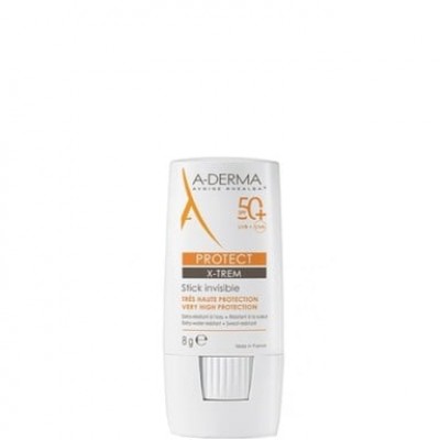 A-DERMA PROTECT X-TREM Invisible Stick SPF50+ невидим слънцезащитен стик за лице и уязвими зони (белези и татуировки) 8 г