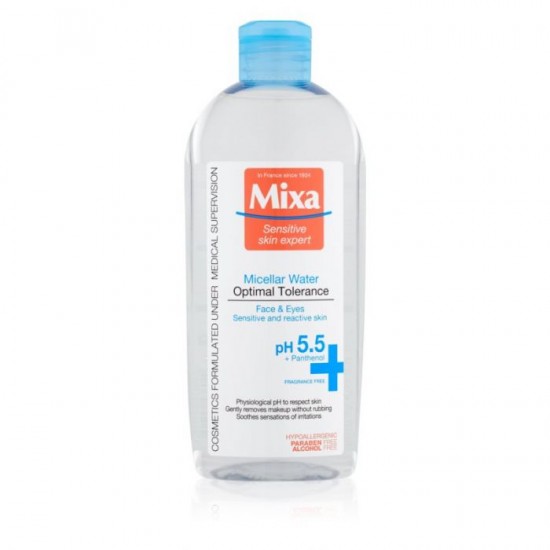 MIXA OPTIMAL TOLERANCE мицеларна вода за лице за чувствителна и реактивна кожа 400 мл