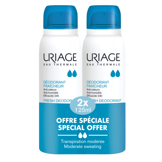 URIAGE DEO DUO КОМПЛЕКТ DEODORANT FRAICHEUR освежаващ дезодорант-спрей за чувствителна кожа 2 x 125 мл