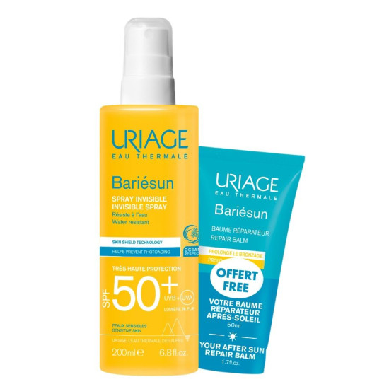 URIAGE BARIESUN КОМПЛЕКТ спрей за лице и тяло за чувствителна кожа 200 мл + REPAIR BALM балсам за след слънце 50 мл