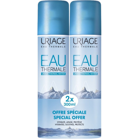 URIAGE THERMAL WATER DUO КОМПЛЕКТ хидратираща термална вода за лице за всички типове кожа 2 х 300 мл /1+1/