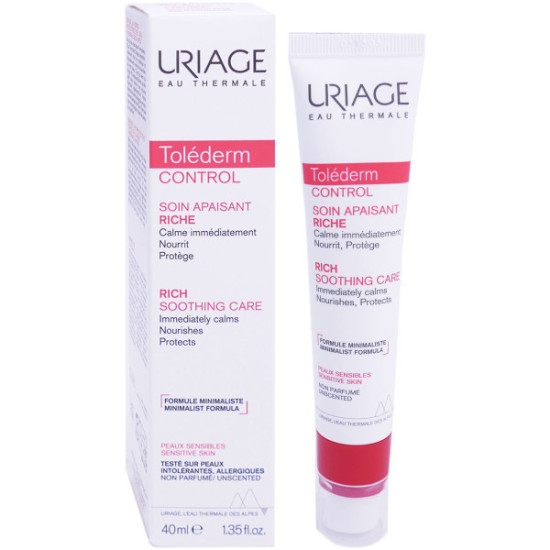 URIAGE TOLEDERM CONTROL RICH SOOTHING CARE богат успокояващ крем за лице за чувствителна кожа склонна към алергии 40 мл