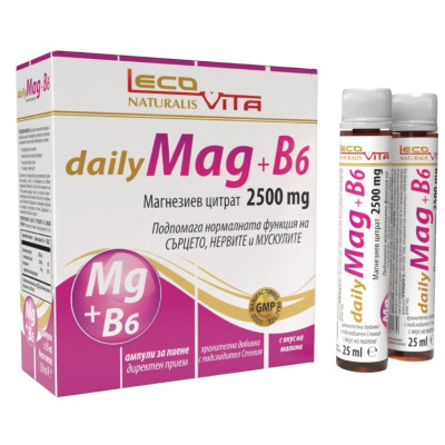 ДЕЙЛИ МАГ МАГНЕЗИЙ + В6 амп за пиене 25 мл х 10 бр ЛЕКОВИТА