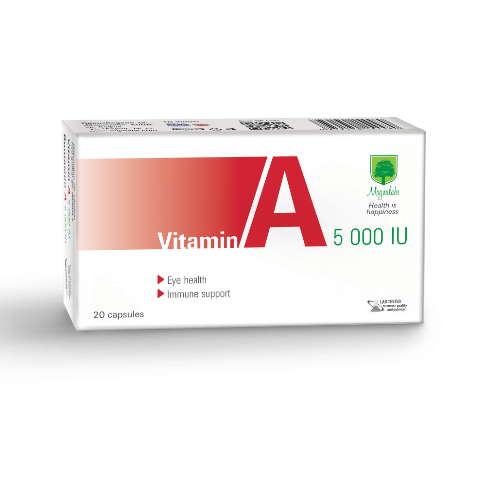 ВИТАМИН A капс 5000 IU х 20 бр МАГНАЛАБС - Витамини, минерали и антиоксиданти