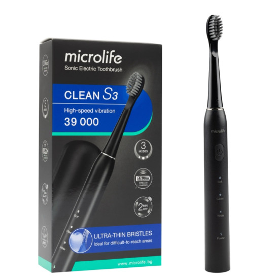 MICROLIFE S3 BLACK звукова електрическа четка за зъби х 1 бр