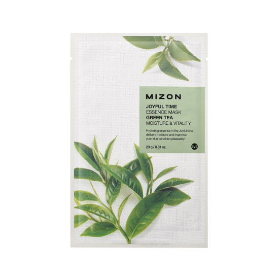 МИЗОН JOYFUL TIME ESSENCE GREEN TEA текстилна маска за лице със зелен чай 23 г