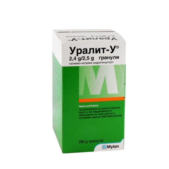 УРАЛИТ-У гран (калиево-натриев хидрогенцитрат 2.4г/2.5г) 280 г MYLAN