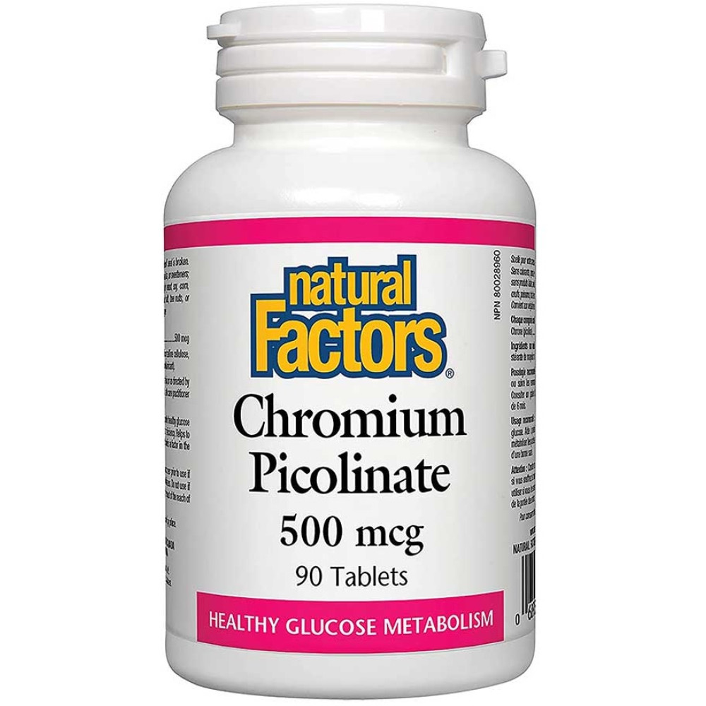 Natural Factors Хром Пиколинат За поддържане на нормално тегло 250 mcg х90 таблетки - Kръвна захар Natural Factors Хром Пиколинат За поддържане на нормално тегло 250 mcg х90 таблетки - Kръвна захар